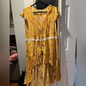Cato Yellow Floral High Low Top/Cover Up